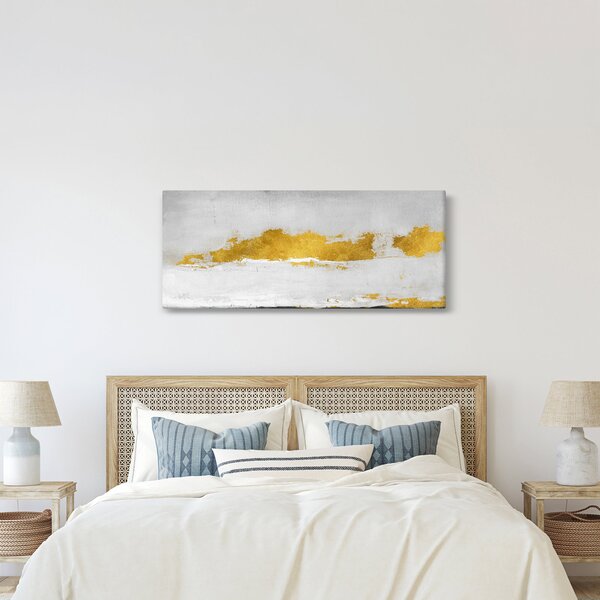 Slika - Zlatni i sivi potezi (120x50 cm)