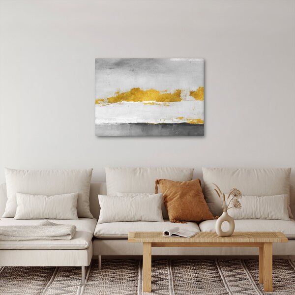 Slika - Zlatni i sivi potezi (70x50 cm)