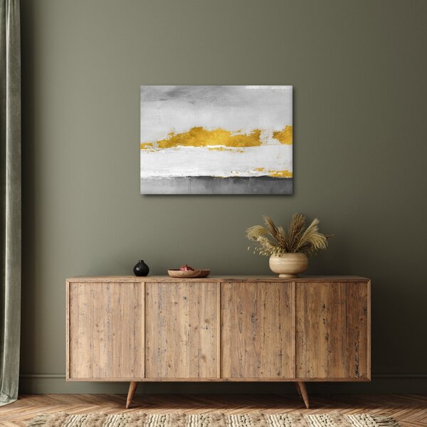 Slika - Zlatni i sivi potezi (70x50 cm)