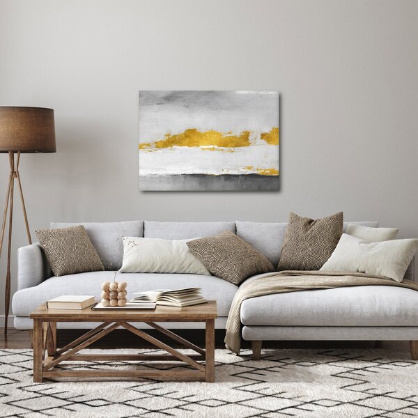 Slika - Zlatni i sivi potezi (70x50 cm)