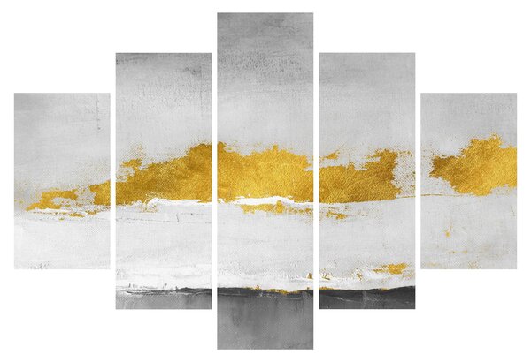 Slika - Zlatni i sivi potezi (150x105 cm)