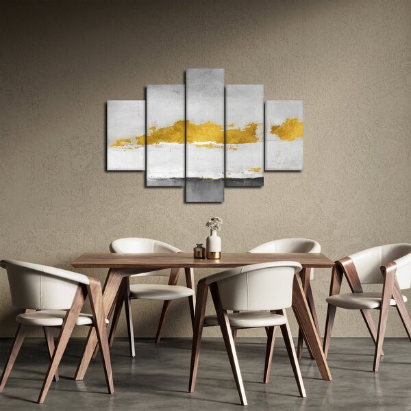 Slika - Zlatni i sivi potezi (150x105 cm)