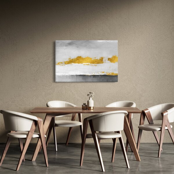 Slika - Zlatni i sivi potezi (90x60 cm)