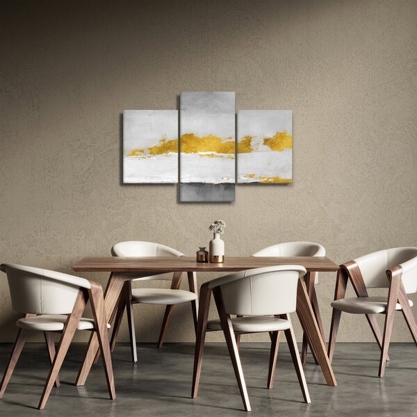Slika - Zlatni i sivi potezi (90x60 cm)