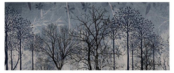 Slika - Siluete stabala s lišćem (120x50 cm)