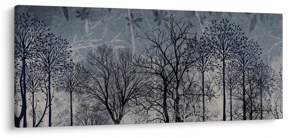 Slika - Siluete stabala s lišćem (120x50 cm)