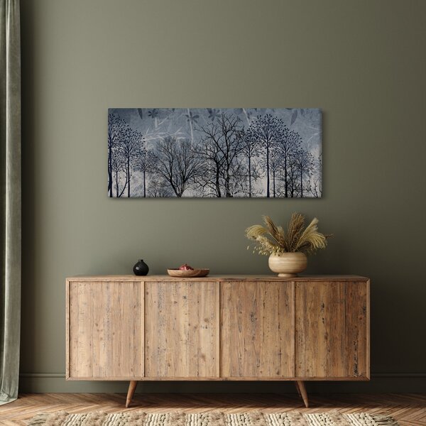 Slika - Siluete stabala s lišćem (120x50 cm)