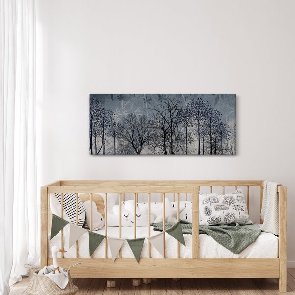 Slika - Siluete stabala s lišćem (120x50 cm)