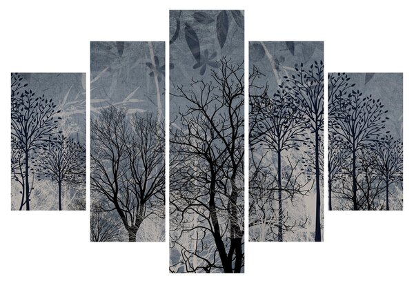 Slika - Siluete stabala s lišćem (150x105 cm)
