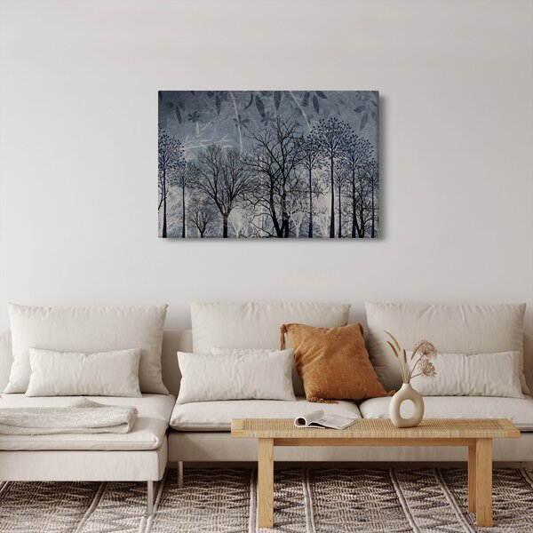 Slika - Siluete stabala s lišćem (90x60 cm)