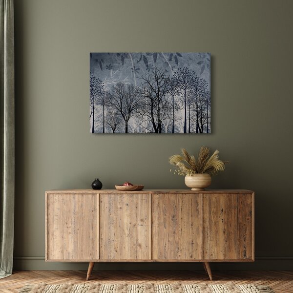 Slika - Siluete stabala s lišćem (90x60 cm)