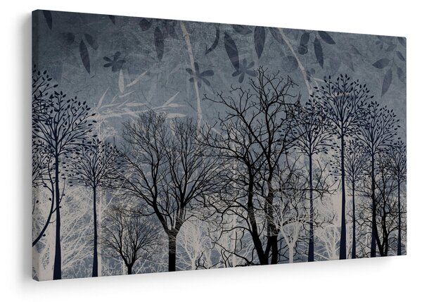 Slika - Siluete stabala s lišćem (90x60 cm)