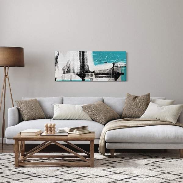 Slika - Tirkizna apstrakcija (120x50 cm)