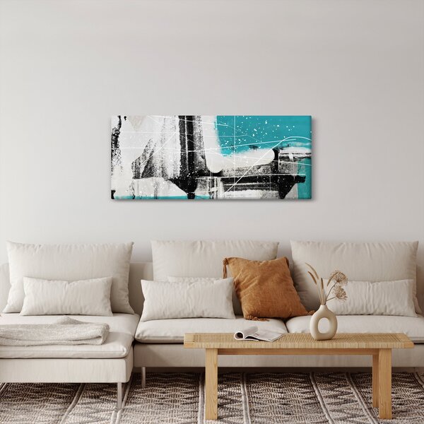 Slika - Tirkizna apstrakcija (120x50 cm)