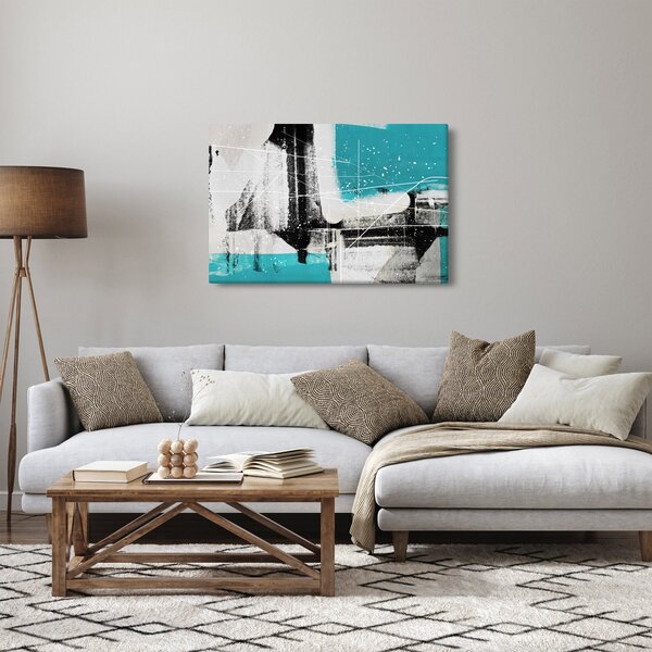 Slika - Tirkizna apstrakcija (90x60 cm)