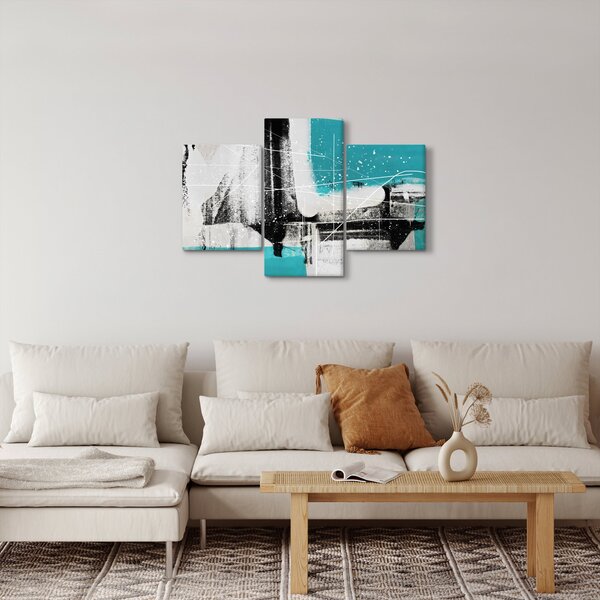 Slika - Tirkizna apstrakcija (90x60 cm)