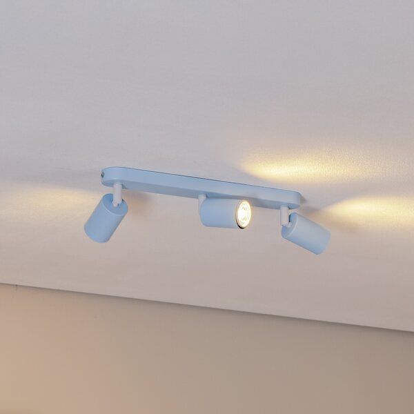 TK Lighting Stropni reflektor Livia, svijetloplava, 52 cm, 3 žarulje, metal, GU10, prigušiva, Plava, rasadnik, Metal