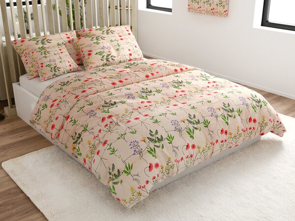 Pamučna posteljina HERBAR BLEND bež Dimenzije posteljine: 70 x 90 cm | 140 x 220 cm