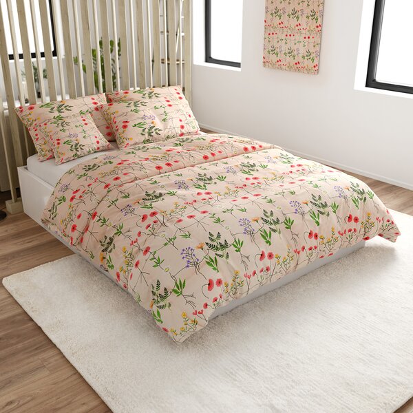 Pamučna posteljina HERBAR BLEND bež Dimenzije posteljine: 70 x 90 cm | 140 x 220 cm