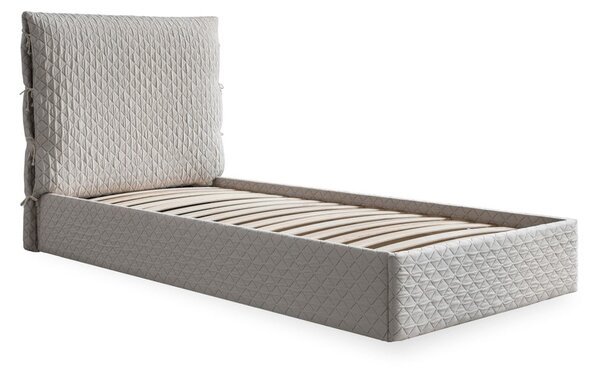 Bež tapecirani krevet za jednu osobu s okvirom od letvica 90x200 cm Sleepy Luna - Miuform