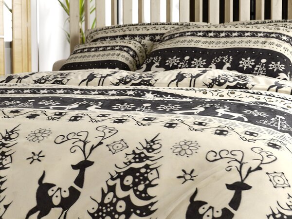 Posteljina mikropliš WINTER DEER siva Dimenzije posteljine: 70 x 90 cm | 140 x 220 cm