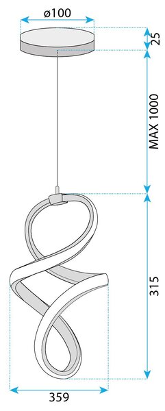 Viseća LED lampa G074-1CP Gold