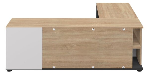 Crna/u prirodnoj boji TV komoda u dekoru hrasta 130x46 cm Angle – TemaHome