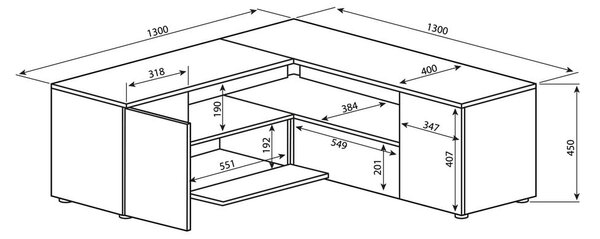 Bijela/u prirodnoj boji TV komoda u dekoru hrasta 130x46 cm Angle – TemaHome