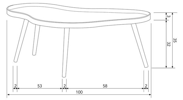 Pomoćni stol 58x100 cm Mae – WOOOD