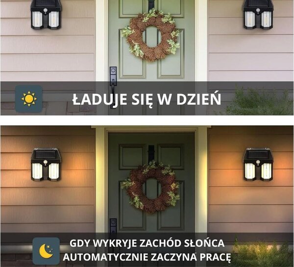 Solarna LED zidna svjetiljka sa senzorom pokreta 1200LM