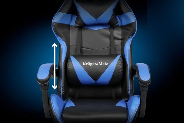 Podesiva tapecirana računalna stolica za igranje s nogama GX-150 Black