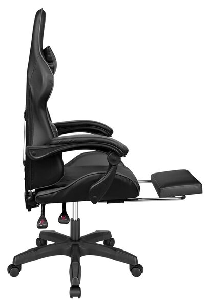Podesiva tapecirana računalna stolica za igranje s nogama GX-150 Black