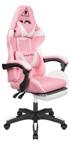 Podesiva tapecirana računalna stolica za kockanje s nogama GX-150 Pink