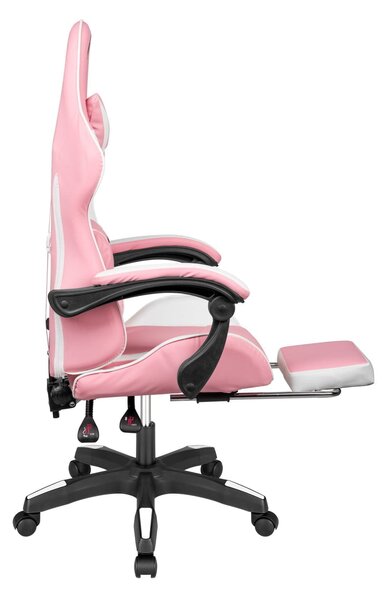 Podesiva tapecirana računalna stolica za kockanje s nogama GX-150 Pink