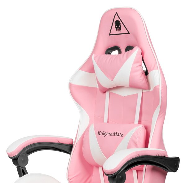 Podesiva tapecirana računalna stolica za kockanje s nogama GX-150 Pink