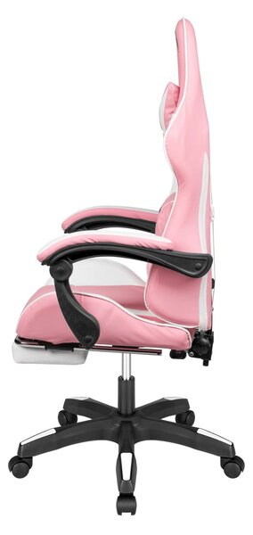 Podesiva tapecirana računalna stolica za kockanje s nogama GX-150 Pink