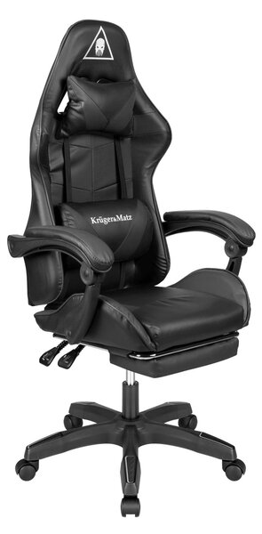 Podesiva tapecirana računalna stolica za igranje s nogama GX-150 Black