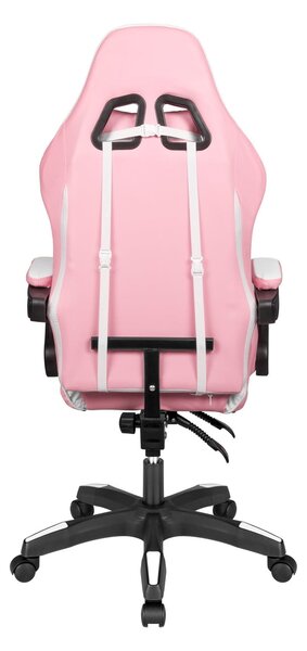 Podesiva tapecirana računalna stolica za kockanje s nogama GX-150 Pink