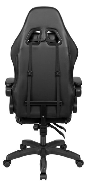 Podesiva tapecirana računalna stolica za igranje s nogama GX-150 Black