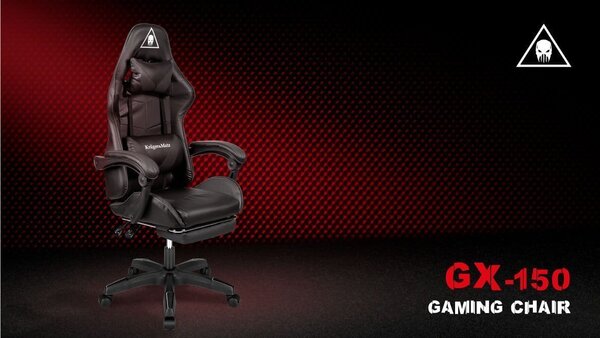 Podesiva tapecirana računalna stolica za igranje s nogama GX-150 Black