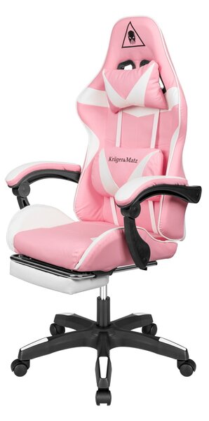 Podesiva tapecirana računalna stolica za kockanje s nogama GX-150 Pink
