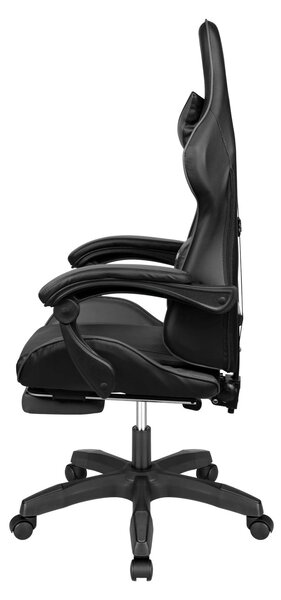 Podesiva tapecirana računalna stolica za igranje s nogama GX-150 Black
