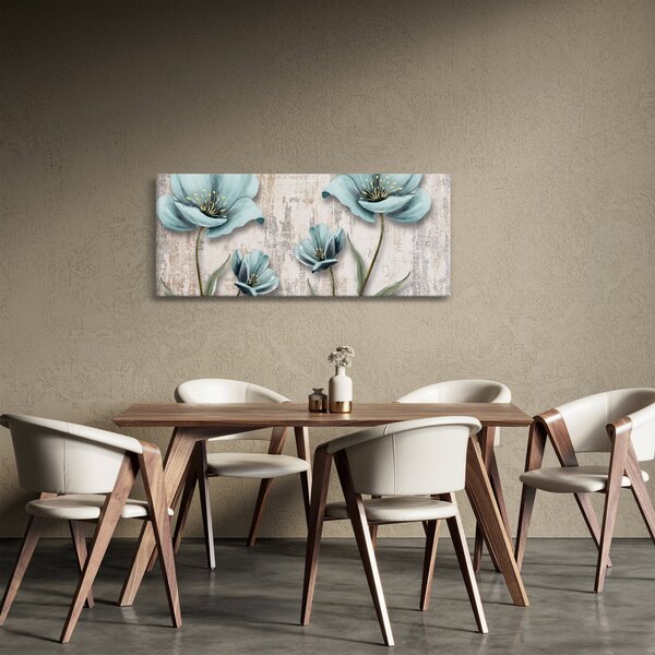 Slika - Cvijeće na teksturi (120x50 cm)