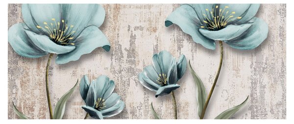 Slika - Cvijeće na teksturi (120x50 cm)