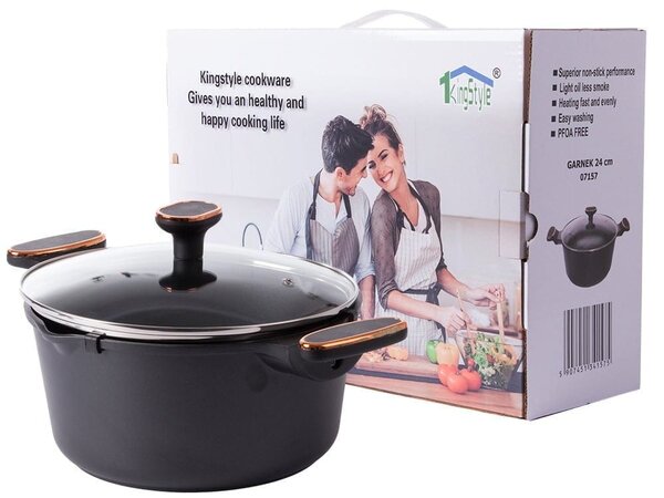 Vrhunski aluminij. duboki lonac sa poklopcem za indukciju 4.5l