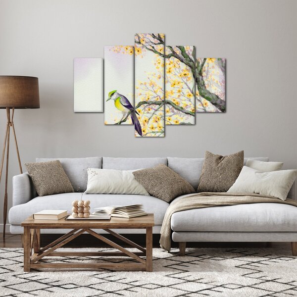 Slika - Akvarel ptica na drvetu (150x105 cm)