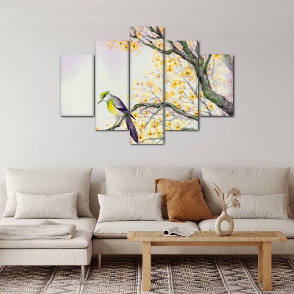 Slika - Akvarel ptica na drvetu (150x105 cm)