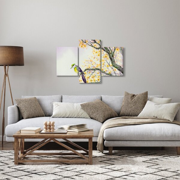 Slika - Akvarel ptica na drvetu (90x60 cm)