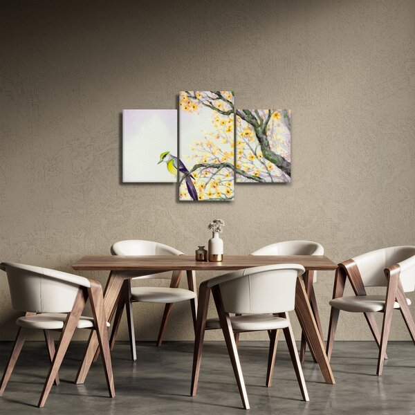 Slika - Akvarel ptica na drvetu (90x60 cm)