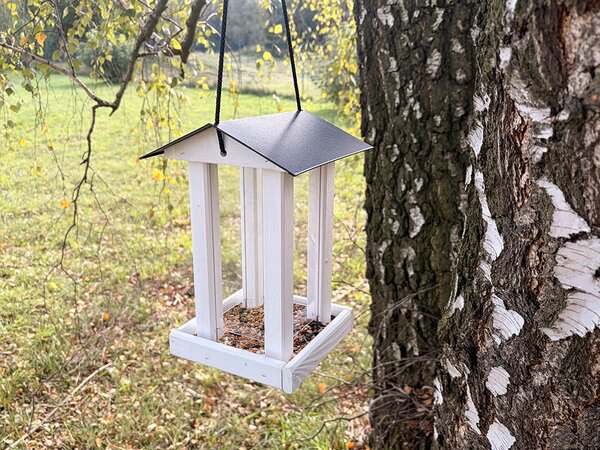 ATMOWOOD Viseća hranilica za ptice s metalnim krovom